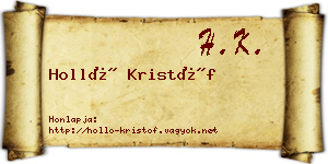 Holló Kristóf névjegykártya