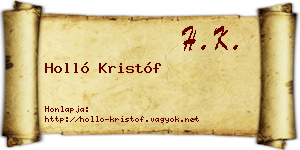 Holló Kristóf névjegykártya
